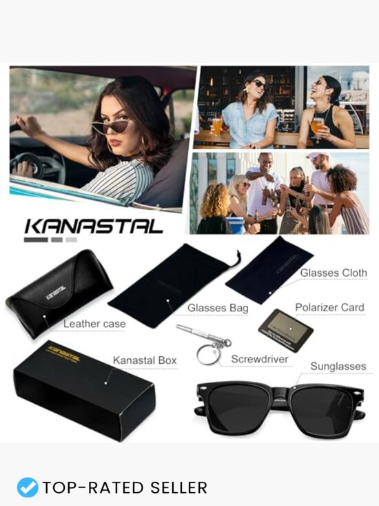 Retro Square Polarized Sunglasses UV400 Acetate Trendy Unisex Shades main image 7
